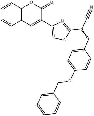 3-[4-(benzyloxy)phenyl]-2-[4-(2-oxo-2H-chromen-3-yl)-1,3-thiazol-2-yl]acrylonitrile 结构式