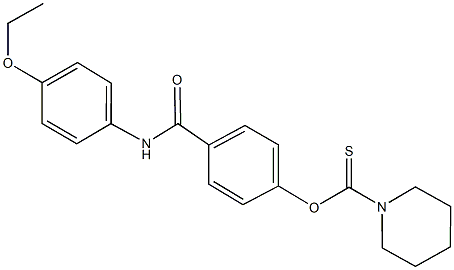 O-{4-[(4-ethoxyanilino)carbonyl]phenyl} 1-piperidinecarbothioate 结构式