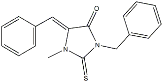 3-benzyl-5-benzylidene-1-methyl-2-thioxo-4-imidazolidinone 结构式