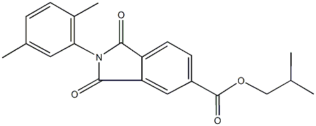 isobutyl 2-(2,5-dimethylphenyl)-1,3-dioxo-5-isoindolinecarboxylate 结构式