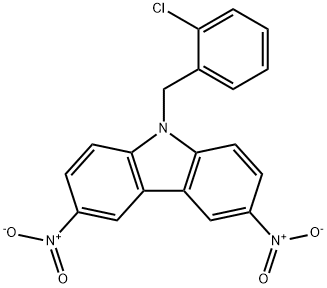 9-(2-chlorobenzyl)-3,6-bisnitro-9H-carbazole 结构式