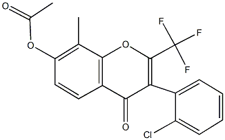 3-(2-chlorophenyl)-8-methyl-4-oxo-2-(trifluoromethyl)-4H-chromen-7-yl acetate 结构式