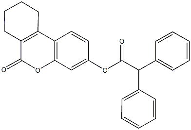 6-oxo-7,8,9,10-tetrahydro-6H-benzo[c]chromen-3-yl diphenylacetate 结构式