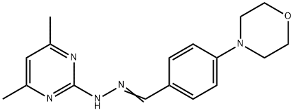 4-(4-morpholinyl)benzaldehyde (4,6-dimethyl-2-pyrimidinyl)hydrazone 结构式