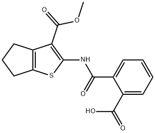 2-({[3-(methoxycarbonyl)-5,6-dihydro-4H-cyclopenta[b]thien-2-yl]amino}carbonyl)benzoic acid 结构式