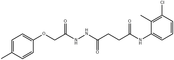 N-(3-chloro-2-methylphenyl)-4-{2-[(4-methylphenoxy)acetyl]hydrazino}-4-oxobutanamide 结构式