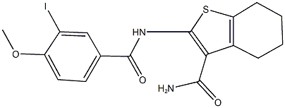 2-[(3-iodo-4-methoxybenzoyl)amino]-4,5,6,7-tetrahydro-1-benzothiophene-3-carboxamide 结构式