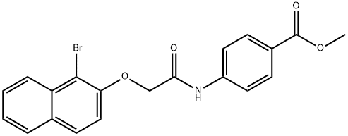 methyl 4-({[(1-bromo-2-naphthyl)oxy]acetyl}amino)benzoate 结构式