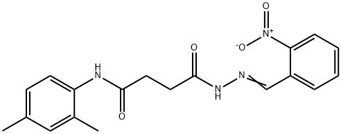 N-(2,4-dimethylphenyl)-4-(2-{2-nitrobenzylidene}hydrazino)-4-oxobutanamide 结构式