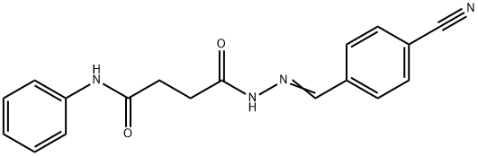 4-[2-(4-cyanobenzylidene)hydrazino]-4-oxo-N-phenylbutanamide 结构式