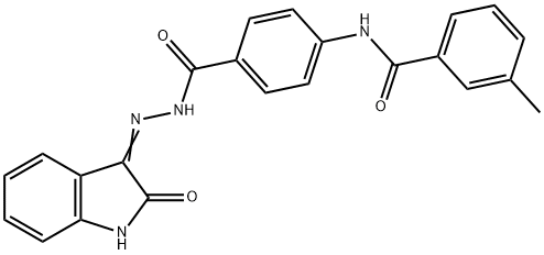 3-methyl-N-(4-{[2-(2-oxo-1,2-dihydro-3H-indol-3-ylidene)hydrazino]carbonyl}phenyl)benzamide 结构式