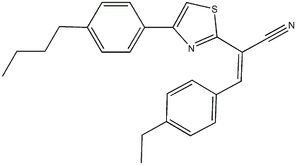 2-[4-(4-butylphenyl)-1,3-thiazol-2-yl]-3-(4-ethylphenyl)acrylonitrile 结构式