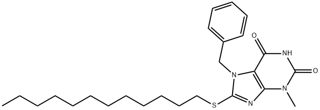7-benzyl-8-(dodecylsulfanyl)-3-methyl-3,7-dihydro-1H-purine-2,6-dione 结构式