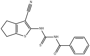 N-benzoyl-N'-(3-cyano-5,6-dihydro-4H-cyclopenta[b]thien-2-yl)thiourea 结构式