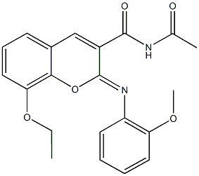 N-acetyl-8-ethoxy-2-[(2-methoxyphenyl)imino]-2H-chromene-3-carboxamide 结构式