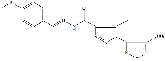 1-(4-amino-1,2,5-oxadiazol-3-yl)-5-methyl-N'-[4-(methylsulfanyl)benzylidene]-1H-1,2,3-triazole-4-carbohydrazide 结构式