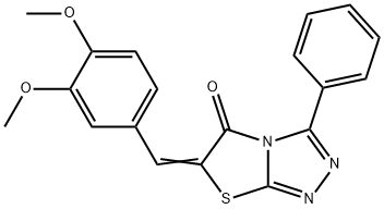 6-(3,4-dimethoxybenzylidene)-3-phenyl[1,3]thiazolo[2,3-c][1,2,4]triazol-5(6H)-one 结构式