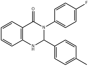 3-(4-fluorophenyl)-2-(4-methylphenyl)-2,3-dihydro-4(1H)-quinazolinone 结构式
