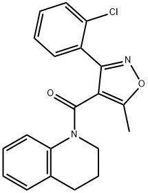 1-{[3-(2-chlorophenyl)-5-methyl-4-isoxazolyl]carbonyl}-1,2,3,4-tetrahydroquinoline 结构式