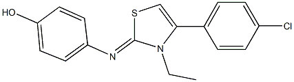 4-[(4-(4-chlorophenyl)-3-ethyl-1,3-thiazol-2(3H)-ylidene)amino]phenol 结构式