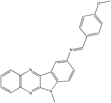 N-(4-methoxybenzylidene)-N-(6-methyl-6H-indolo[2,3-b]quinoxalin-9-yl)amine 结构式