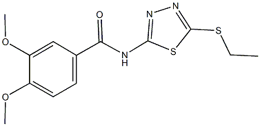 N-[5-(ethylsulfanyl)-1,3,4-thiadiazol-2-yl]-3,4-dimethoxybenzamide 结构式