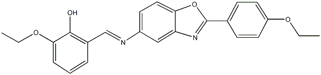 2-ethoxy-6-({[2-(4-ethoxyphenyl)-1,3-benzoxazol-5-yl]imino}methyl)phenol 结构式