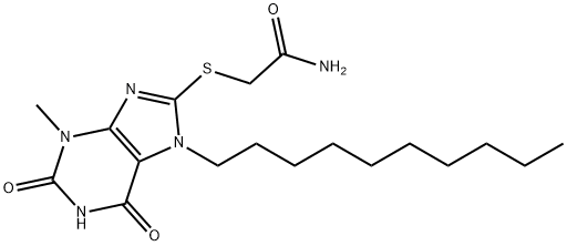 2-[(7-decyl-3-methyl-2,6-dioxo-2,3,6,7-tetrahydro-1H-purin-8-yl)sulfanyl]acetamide 结构式