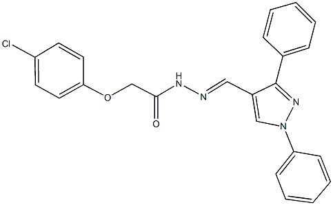 2-(4-chlorophenoxy)-N'-[(1,3-diphenyl-1H-pyrazol-4-yl)methylene]acetohydrazide 结构式