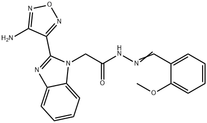 2-[2-(4-amino-1,2,5-oxadiazol-3-yl)-1H-benzimidazol-1-yl]-N'-(2-methoxybenzylidene)acetohydrazide 结构式
