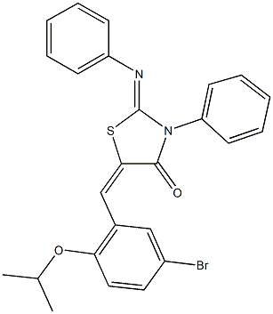 5-(5-bromo-2-isopropoxybenzylidene)-3-phenyl-2-(phenylimino)-1,3-thiazolidin-4-one 结构式