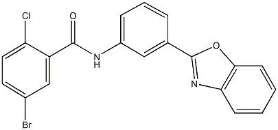 N-[3-(1,3-benzoxazol-2-yl)phenyl]-5-bromo-2-chlorobenzamide 结构式