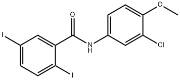 N-(3-chloro-4-methoxyphenyl)-2,5-diiodobenzamide 结构式