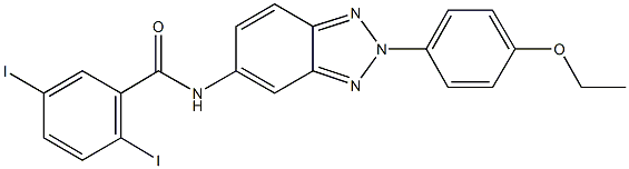 N-[2-(4-ethoxyphenyl)-2H-1,2,3-benzotriazol-5-yl]-2,5-diiodobenzamide 结构式