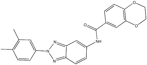 N-[2-(3,4-dimethylphenyl)-2H-1,2,3-benzotriazol-5-yl]-2,3-dihydro-1,4-benzodioxine-6-carboxamide 结构式