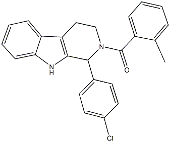 1-(4-chlorophenyl)-2-(2-methylbenzoyl)-2,3,4,9-tetrahydro-1H-beta-carboline 结构式