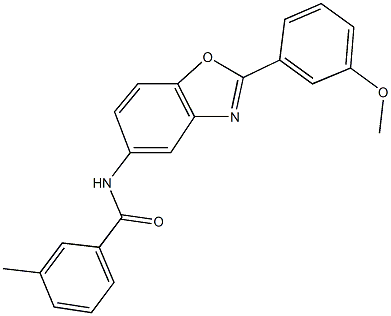 N-[2-(3-methoxyphenyl)-1,3-benzoxazol-5-yl]-3-methylbenzamide 结构式