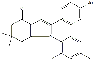 2-(4-bromophenyl)-1-(2,4-dimethylphenyl)-6,6-dimethyl-1,5,6,7-tetrahydro-4H-indol-4-one 结构式