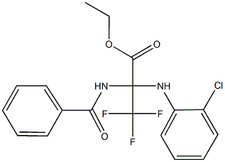 ethyl 2-(benzoylamino)-2-(2-chloroanilino)-3,3,3-trifluoropropanoate 结构式