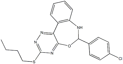 3-(butylsulfanyl)-6-(4-chlorophenyl)-6,7-dihydro[1,2,4]triazino[5,6-d][3,1]benzoxazepine 结构式