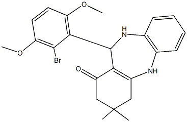 11-(2-bromo-3,6-dimethoxyphenyl)-3,3-dimethyl-2,3,4,5,10,11-hexahydro-1H-dibenzo[b,e][1,4]diazepin-1-one 结构式