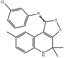 N-(3-chlorophenyl)-N-(4,4,8-trimethyl-4,5-dihydro-1H-[1,2]dithiolo[3,4-c]quinolin-1-ylidene)amine 结构式