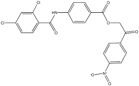 2-{4-nitrophenyl}-2-oxoethyl 4-[(2,4-dichlorobenzoyl)amino]benzoate 结构式