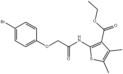 ethyl 2-{[(4-bromophenoxy)acetyl]amino}-4,5-dimethyl-3-thiophenecarboxylate 结构式