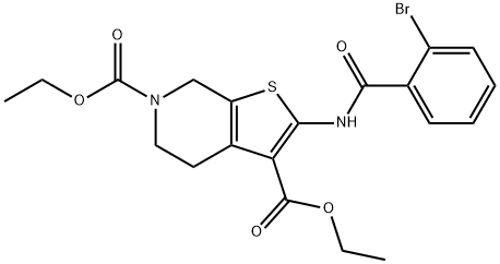 diethyl 2-[(2-bromobenzoyl)amino]-4,7-dihydrothieno[2,3-c]pyridine-3,6(5H)-dicarboxylate 结构式