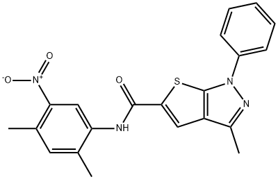 N-{5-nitro-2,4-dimethylphenyl}-3-methyl-1-phenyl-1H-thieno[2,3-c]pyrazole-5-carboxamide 结构式