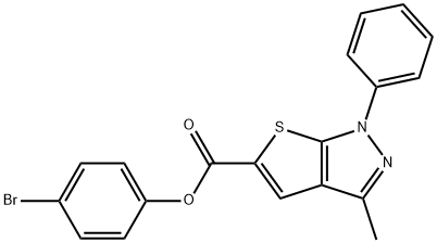 4-bromophenyl 3-methyl-1-phenyl-1H-thieno[2,3-c]pyrazole-5-carboxylate 结构式