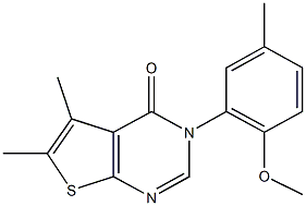 3-(2-methoxy-5-methylphenyl)-5,6-dimethylthieno[2,3-d]pyrimidin-4(3H)-one 结构式