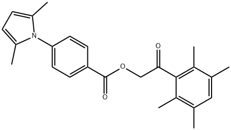 2-oxo-2-(2,3,5,6-tetramethylphenyl)ethyl 4-(2,5-dimethyl-1H-pyrrol-1-yl)benzoate 结构式