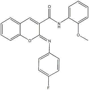 2-[(4-fluorophenyl)imino]-N-(2-methoxyphenyl)-2H-chromene-3-carboxamide 结构式